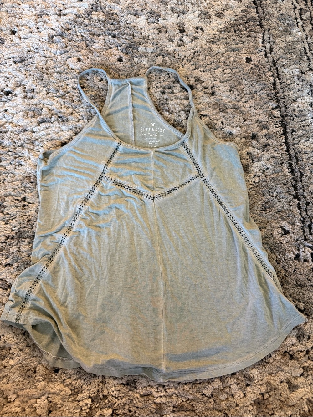 American Eagle Outfitters Light Sage Green Racerback Tank Top